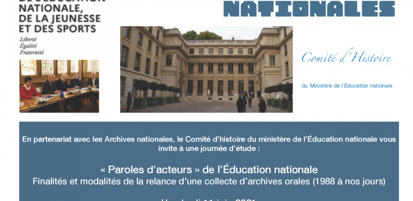 « Paroles d’acteurs » de l’Éducation nationale